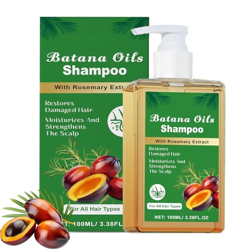 Batana Oil Shampoo - Organic Batana Shampoo with Rosemary Extract - Repairs Damaged Hair for Denser Fuller Hairs - Moisturizes & Strengthens Scalp - Hair Care Shampoos for Hair Loss Women Men - 100ML