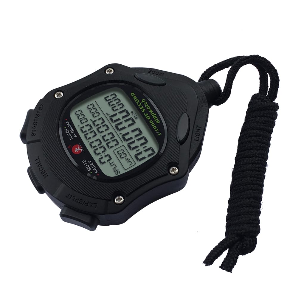 Chronomètre numérique avec rétroéclairage, chronomètre 0,001 seconde, mémoire de 100 tours, grand écran pour entraîneur, sport, natation, course à pied, marathon, compétition (100 LAP (rétroéclairage)