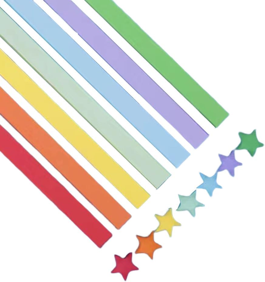 Amazon.com : CCUUHJ 540 Sheets Star Origami Paper 7 Assortment Color ...