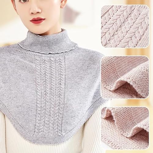 Soft & Warm High Neck Fake Collar, Fake Turtleneck Collar, Roseionly Pullover Dickey Collar for Women (2 Pcs-E)4