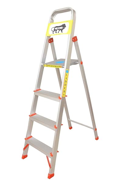 ladders Ladder for Home, Ladder, Ladder 3 Step for Home Aluminium Foldable, Stairs for Home, Step Ladder, Aluminium Ladder, Foldable Ladder, Stairs for Home use, Aluminum Ladder, 3+1 Step (Silver)