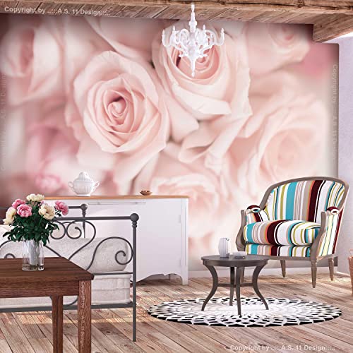 Artgeist Wall Mural Flowers Roses 135X101 In - Xxl Peel And Stick Self-Adhesive Wallpaper Removable Large Sticker Foil Wall Decor Print Picture Image Design Flur Nature Botanical Rosa B-B-10027-A-A #TOP1