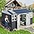 12x10 FT Metal Sheds & Outdoor Storage: Heavy Duty Garden Sheds with Dual Transparent Panels, 2x4-Pane Windows & Hinged Double Doors, Weatherproof Tool Shed for Backyard, Garden, Patio, Grey/White