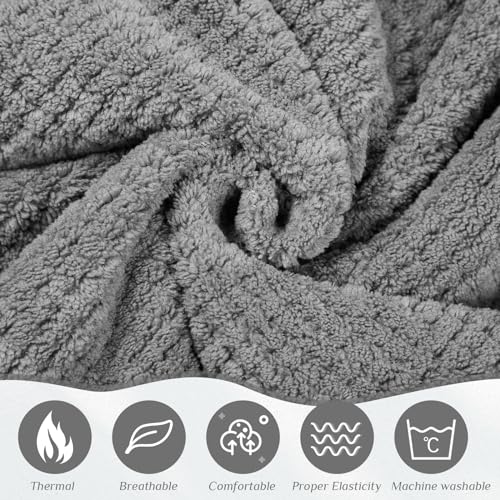 Image of Tigeen 4 Pcs Spa Wrap Towel Wrap for Women Spa Robe with Adjustable Closure Elastic Top Lightweight Wraps for Bath Shower (Gray,M)