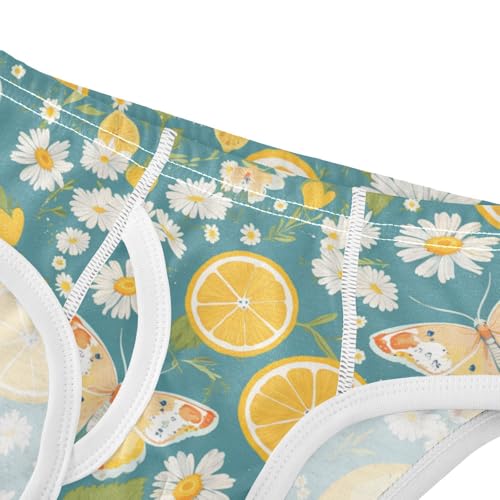 Wusikd Lemons Flowers (2) Boys' Underwear Cotton Boys Briefs Soft Toddler Underwear 2T4