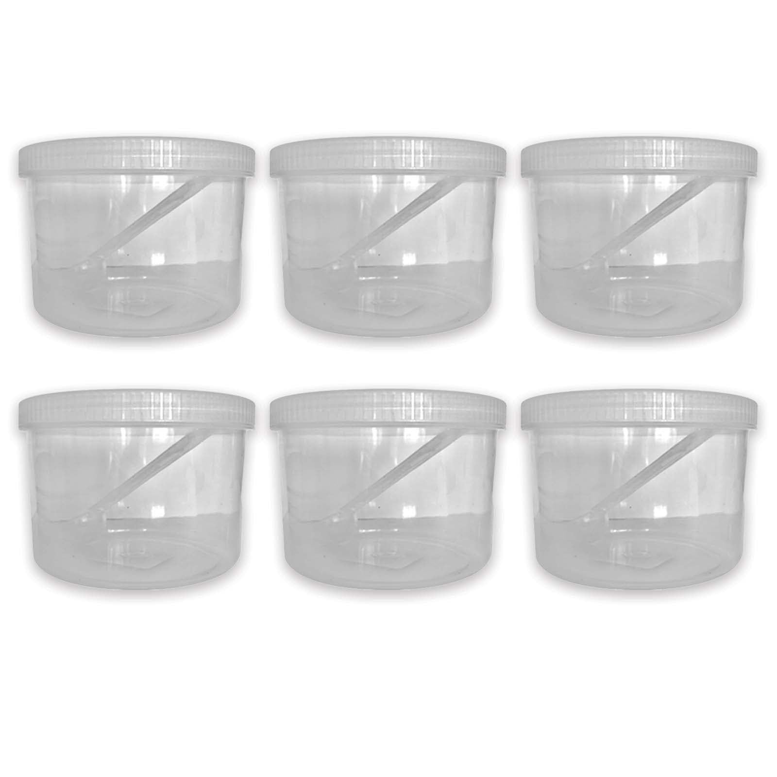 QUANTA Plastic Storage Jars with Spoon – Food Storage Containers | BPA-Free PET Clear Canisters with Screw Lids | Multipurpose Kitchen Jars for Spices, Snacks, Sweets, Coffee (Pack of 6, 1000ml)
