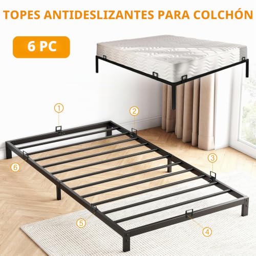 Miniatura 6 de Gomety 6 Juntas Antideslizantes Para Colchón, Soporte Para Colchón Contra Deslizamiento, Soporte Para Colchón Para Marco De Cama, Agarre Antideslizante De Metal Estable Para Marco De Cama De Metal