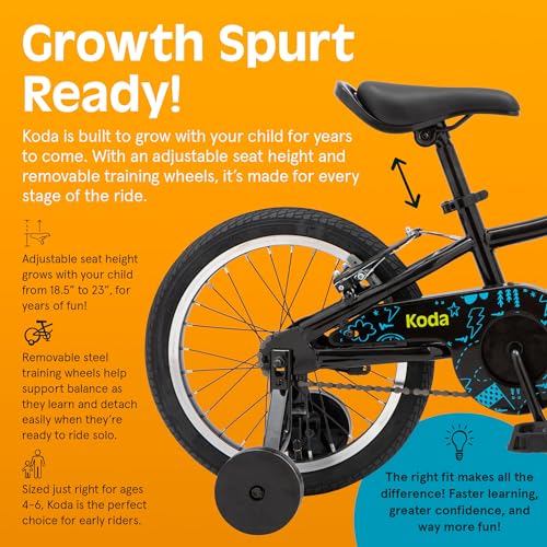 Image of Retrospec Koda Plus Kids Bike for Boys & Girls Ages 4-6 Years - 16 inch Children's Bicycle, Adjustable Seat & Handlebars