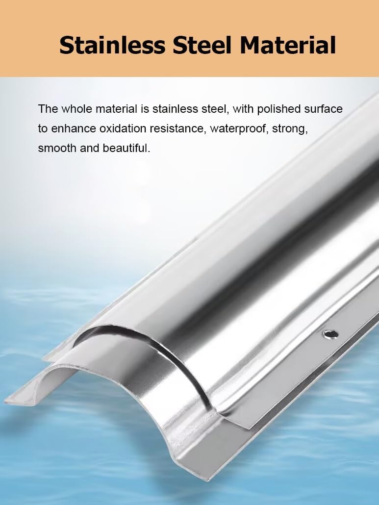 1 M Long Stainless Steel Wire Guard Raceway, Half Round Silver Metal Cord Cover with Screws, Cable Concealer for Ceiling, Corner, Floor(3 Cable)