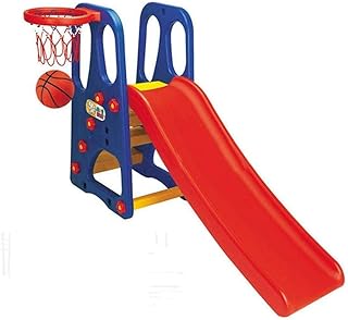 X IANGYU 2 in 1 Kids Slide Play set Indoor Outdoor Playground Toy with Basketball Hoops Activity Center in Backyard -Multi color