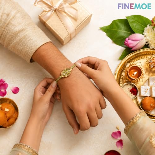 Image of FINEMOE Rakhi Set for Brother, Raksha Bandhan Gifts | Skin Friendly Adjustable Tie, Rakhdi Festival