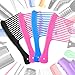 Romooa 4 Pieces Wide Tooth Combs, Hair Detangling Jumbo Rake Comb for Thick Long Curly Hair, Mixed Colors