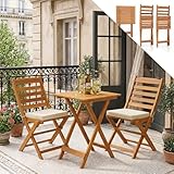 Design Elégant à Lattes : Ajoutez une touche d’élégance à votre espace extérieur grâce à son design classique à lattes. Les lignes épurées et l’esthétique intemporelle de cet ensemble table et chaises pliantes, rehaussent son attrait visuel et en font un ajout élégant à toute terrasse.