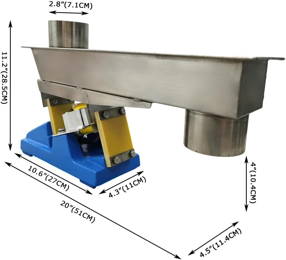 20W Electromagnetic Vibrating Feeder Shaking Feeding Machine 1T/h Direct Vibration Feeders Material Conveyors 110V