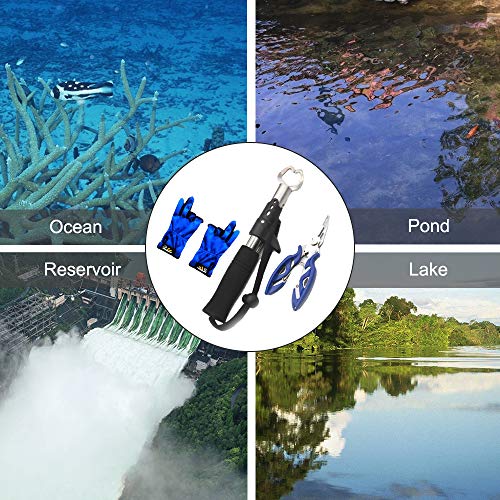 Kit de alicate de pesca, Romacci Alicate de pesca Luvas de fixação de lábios de peixe Alicate de pes