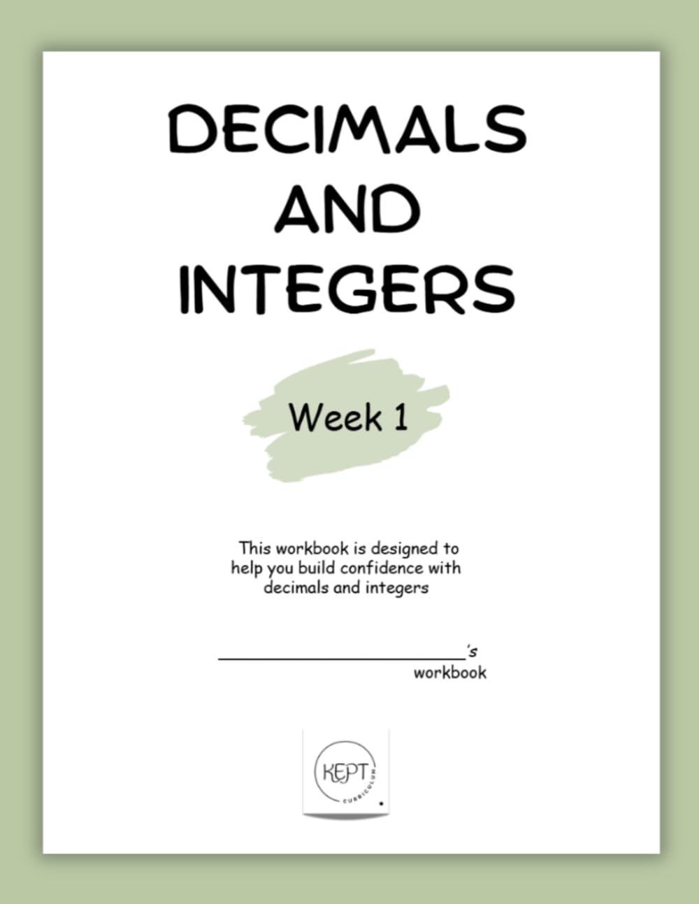 7th Grade Math Workbook on Decimals and Integers ~ Week 1: Middle School Math | Homeschool Curriculum (Decimals and Integers | 7th Grade Math | Workbook & Video Lessons)