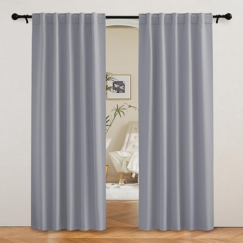 Miniatura 51 de RYB HOME - Cortinas blancas, cortinas para oscurecer la habitación, con aislamiento térmico, juego de cortinas opacas para dormitorio, sala