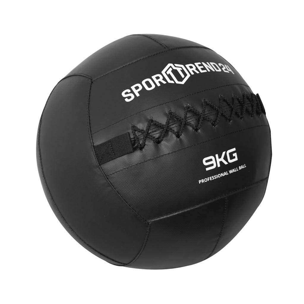 Sporttrend 24® Wall Ball 3kg, 4kg, 5kg, 6kg, 7kg, 8kg, 9kg, 10kg, 12kg in schwarz | Gewichtsball, Trainingsball, Gewicht, Ball, Bälle, Fitness