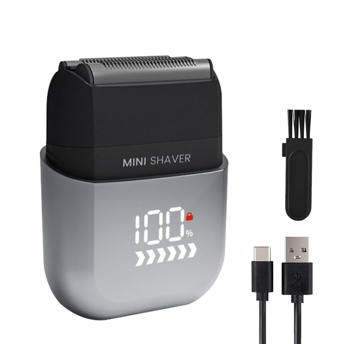 Electric Mini Foil Shaver for Men Mini Razor with LED Display IPX7 Waterproof Compact Face Shave for Travel
