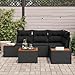 Solivagant Gartensofa-Set mit Kissen mit Speicher 4 pcs Schwarz Polyrattan, Möbel,Gartenmöbel,Gartensit... 48.8 kg-3356748