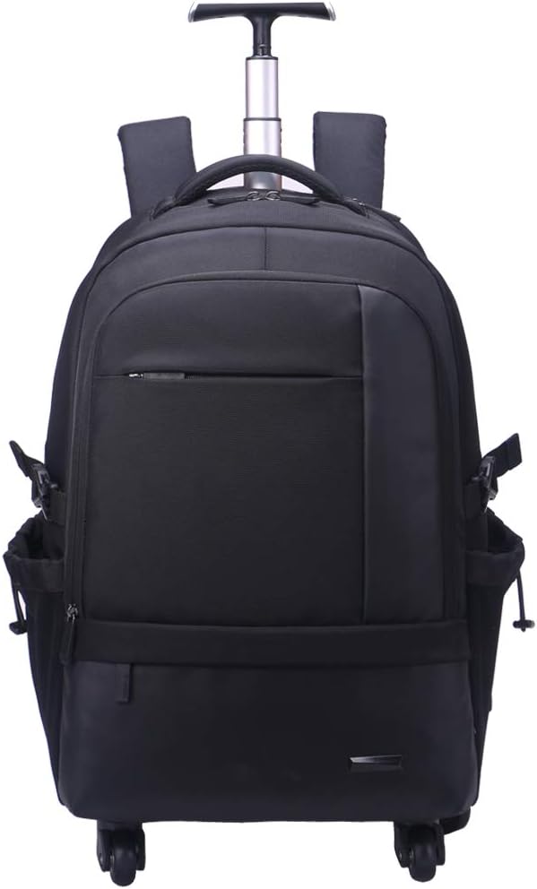 AOKING 21″Water Resistant Rolling Wheeled Backpack Laptop Compartment Bag (Black)