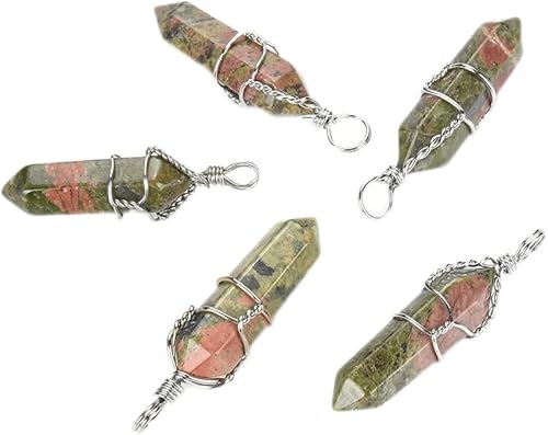 Miniatura 6 de 4 piezas Adabele - Colgante de piedras preciosas curativas de amatista morada natural en forma de bala, punto de espiga, cuentas sueltas de cristal