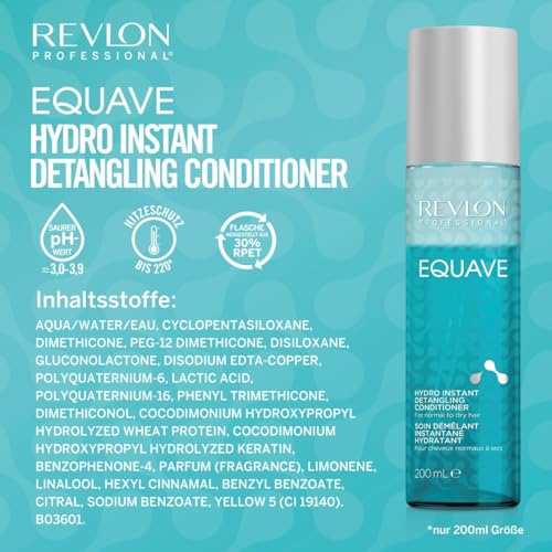 REVLON PROFESSIONAL EQUAVE Hydro Instant Detangling Conditioner, 200 ml, entwirrender Leave in Sprühconditioner für normales bis trockenes… – Ansicht 5