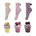 Produktbild Leapop 1 oder 3 Paare Damen Mädchen Socken Cupcakes Design Flauschig Gemütliche Weiche Dicke Warme Weihnachtssocken mit Geschenkbox, 3 Paare (Gelb+lila+pink), Einheitsgröße