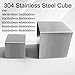 304 Stainless Steel Cube Solid Polished Glossy Cube Handmade DIY Material Tool Parts (20x20x20mm)