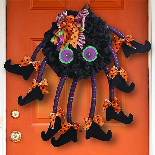 Grinalda Assustadora de Halloween Com Decoração de Aranha de Várias Pernas, Colorida Brilhante para