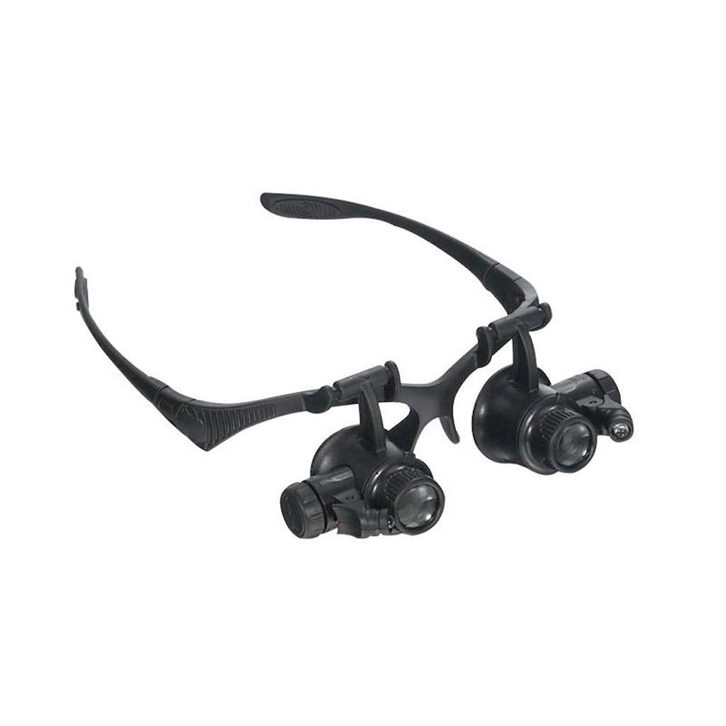 Lupa 10X 15X 20X 25X LED Luz Gafas Lupa Reloj Joyería Lente Óptica Lupa de Cristal Anciano Lectura Lupa Inspección