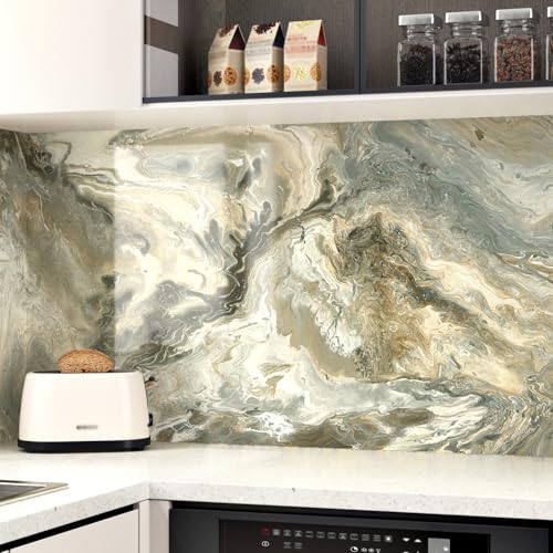 WESTICK Green Gold Marble Contact Paper for Countertops 15.8"x200" Marble Counter Top Peel and Stick Waterproof Kitchen Wallpaper Gold Granite Countertop Contact Paper for Bathroom Desk Vinyl Wrap by WESTICK - Image 5
