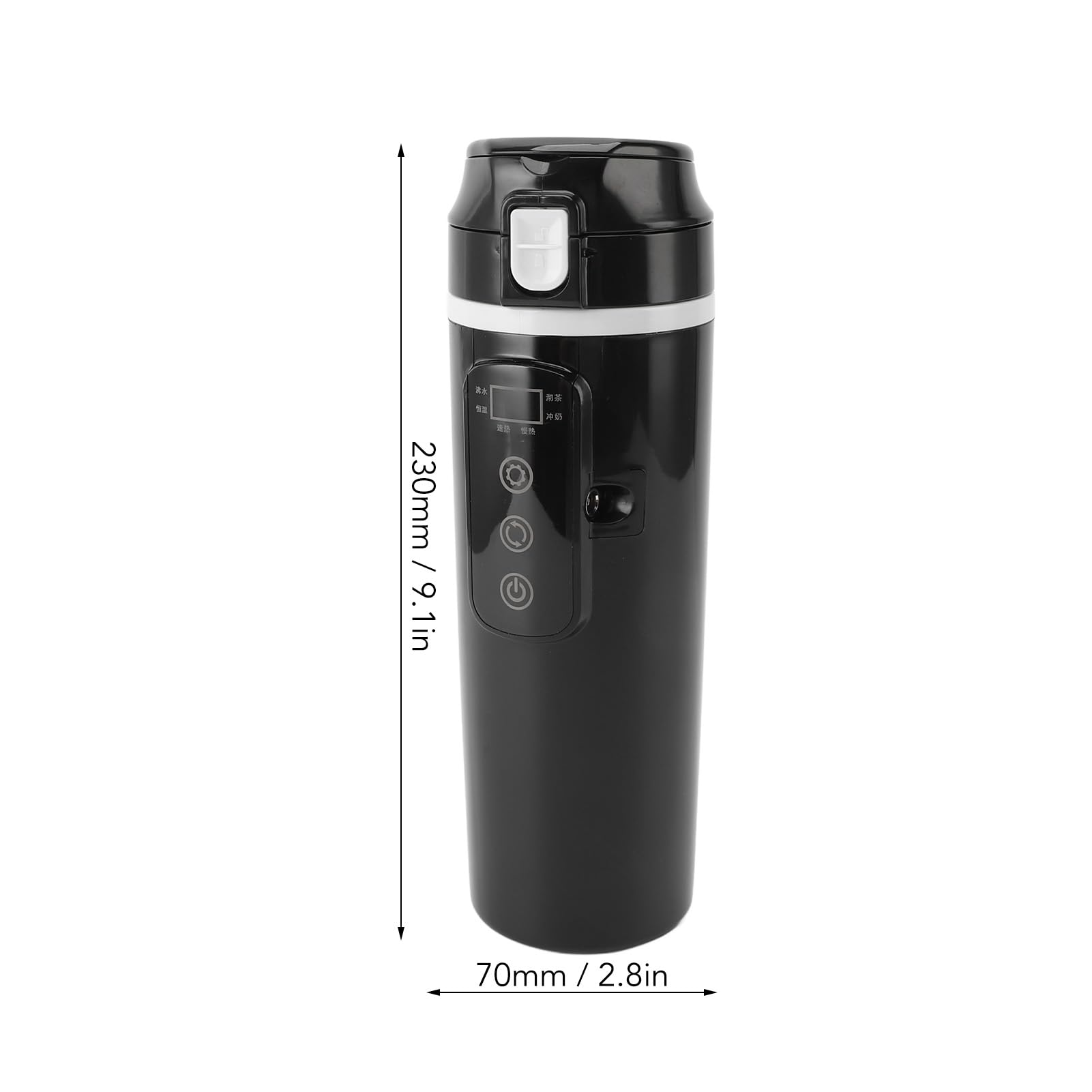 Generic Taza Calefactora Eléctrica para Coche, Hervidor de Agua Portátil de Acero Inoxidable de 500ml para Viajes, Trabajo, Escuela, té y café