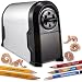 Bostitch Antimicrobial SuperPro Glow Extra Heavy Duty  Commercial Classroom Electric Pencil Sharpener with Replaceable Cutter Cartridge System, 6-Hole, Silver/Black (EPS14HC)
