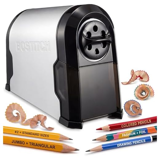 Bostitch Office SuperPro Glow Extra Heavy Duty Commercial Classroom Electric Pencil Sharpener with Replaceable Cutter Cartridge System, 6-Hole, Silver/Black (EPS14HC)
