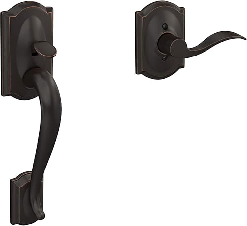 Schlage FE285 716 Acc CAM LH - Juego de manijas, estilo de agarre inferior, bronce envejecido