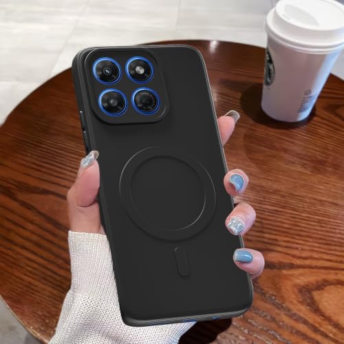 Image of Outlouders Back Cover for Motorola Moto G77 Power 5G | Soft Matte Silicone | Slim Fit | Magnetic-Safe Logo Design (Magnetic-Safe Not Compatible) | Shockproof | Camera Protection Bumper Case (Black)