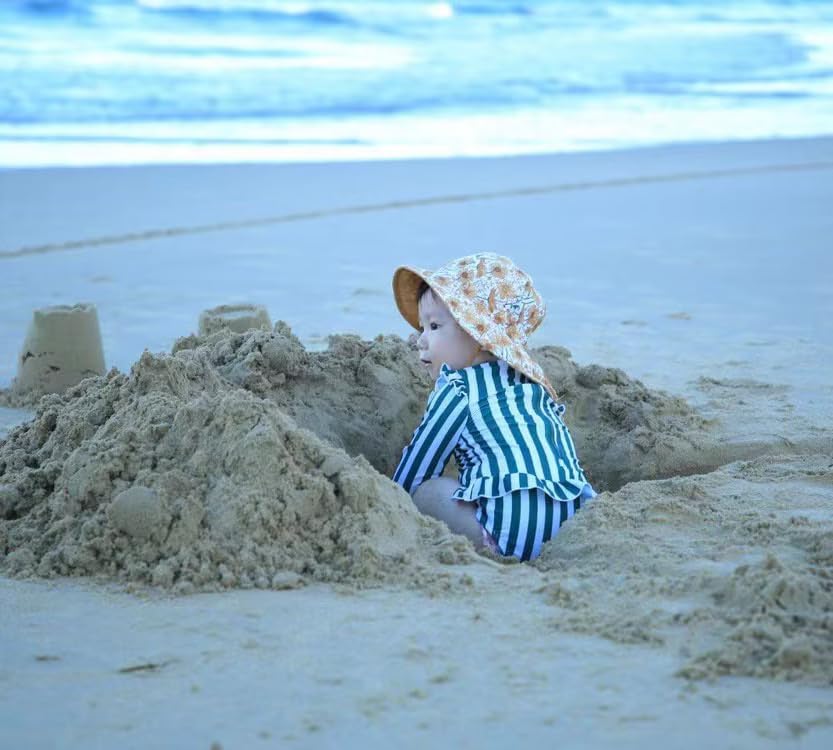 Girls One Piece Swimsuits Zipper Rash Guard Long Sleeve Bathing Suit with Ruffle Hem UPF50+ - Image 6