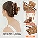 4 PCS 5 Inch Extra Large Claw Clips for Women, Tortoise Shell Jumbo Claw Clips for Thick Long Curly Hair, Rectangle Strong Hold Hair Clip, Non-slip Square Durable Hair Accessories, Christmas Gifts