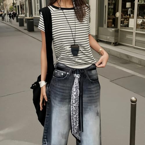 Scarf Belt for Women Boho Western Cowboy Leathery Paisley Silk Scarfs for Autumn Fashion Stylish Elegant3