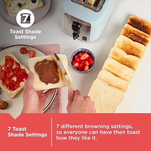BLACK+DECKER 2-Slice Toaster with Extra-Wide Slots, Surf Spray - Image 3