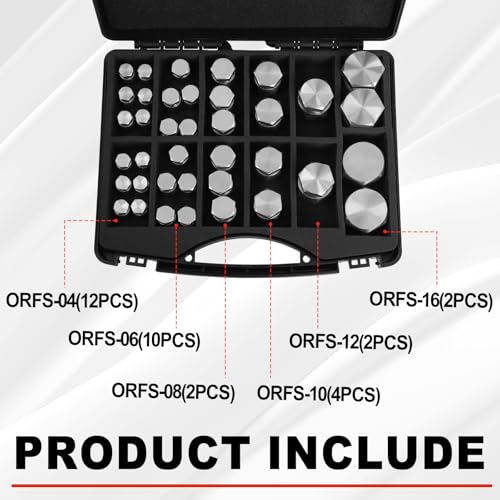 Image of 72PCS ORFS Flat Face Seal Cap and Plug Kit, 2025 Upgraded Leak-Proof Hydraulic Design, O Ring Face Seal Fitting Kit with Precision Thread