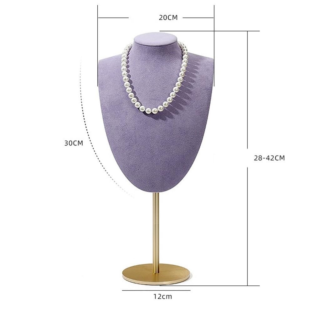 Schmuckständer Halskette Display Rack Schmuck Shop Anhänger Rack Mode Mikrofaser Versenkbare Aluminium Legierung Fenster Schmuck Display Ständer schmuckaufbewahrung(Weiß)