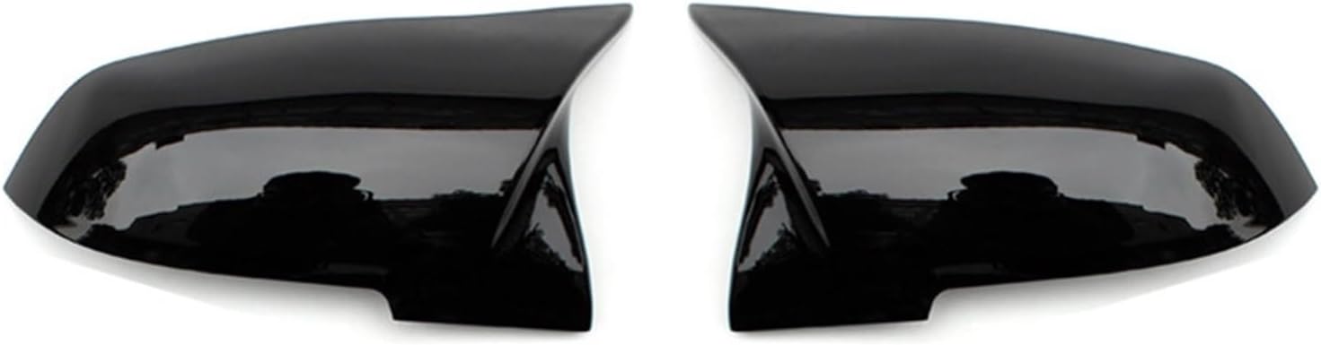2pcs Auto Car Rear View Side Mirror Cover Trim Compatible For BMW F20 F21 F22 F23 F30 F31 F32 F36 X1 E84 F87 M2 Carbon Fiber Style (Color : Bright black)