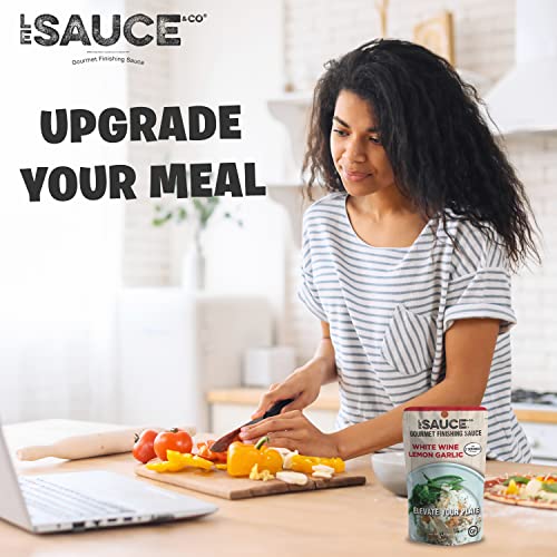Le Sauce Gourmet White Wine Lemon Garlic Sauce, Gourmet Finishing Sauce For Meats, Prepared Foods, Pre-Made Sauce For Chicken Or Fish, Steak Sauce, Shrimp, Garlic Butter & Lemon Sauce #TOP4