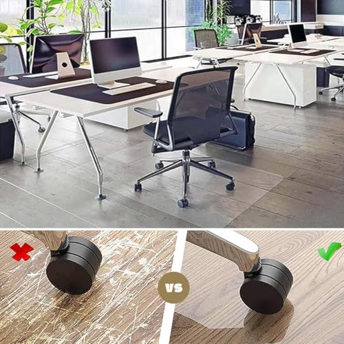 Tapis de bureau en PVC robuste contre les rayures de fauteuil - 4