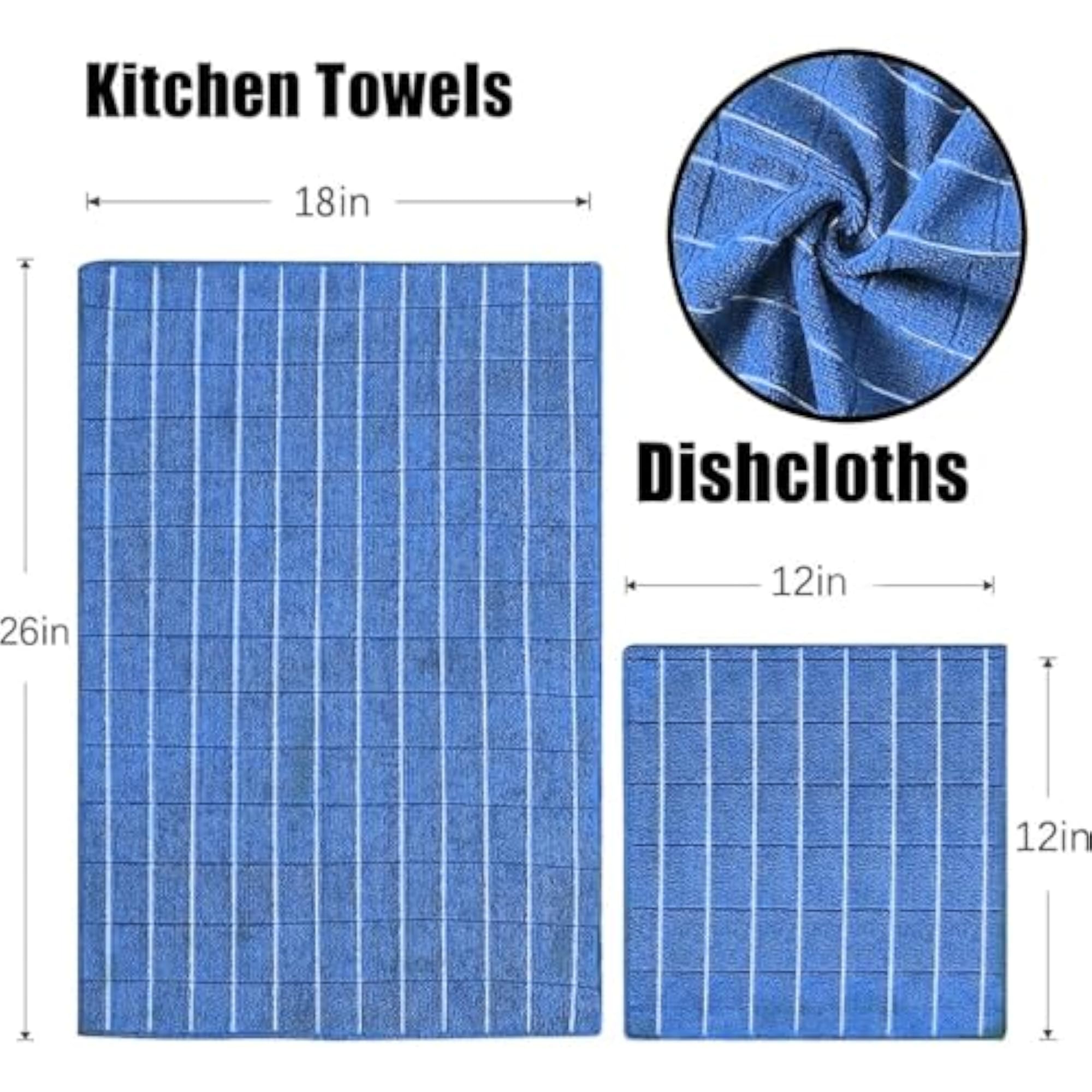 Super Absorbent Microfiber Kitchen Towels, Set of 2