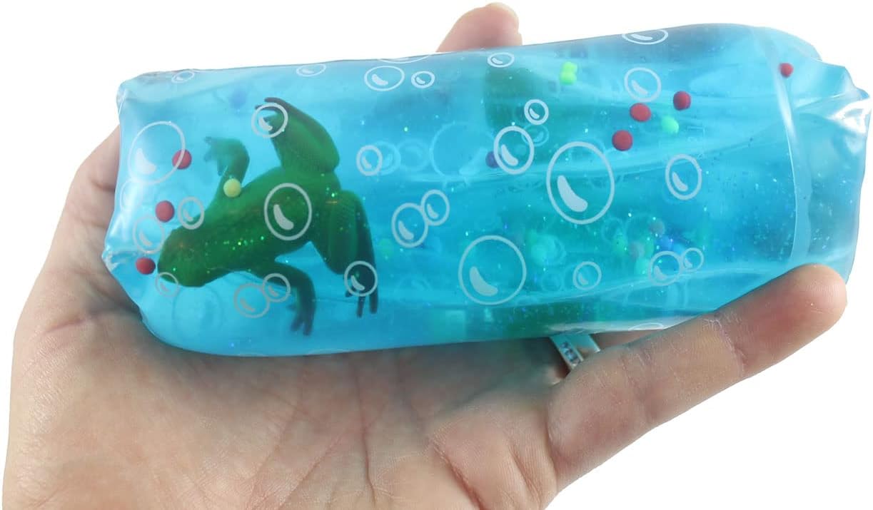 5 Different Water Trick Snakes - Filled with Glitter, Confetti, Sea Creatures, Sparkles, and Pearl - Stress Toy - Slippery Tricky Wiggly Wiggler Tube - Squishy Wiggler Sensory Fidget Ball