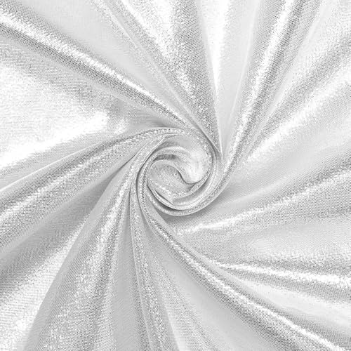 Tissue Lame Fabric Shiny 44'' Wide Craft Decoration Costume Design by The Yard (1 Yard, Silver)