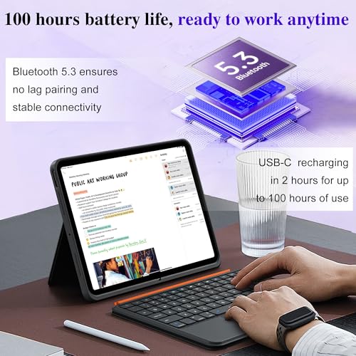 Image of WIWU iPad Pro 13 inch Case with Keyboard M4 /M5 2024 /2025 Magnetic Detachable 3 in 1 Case Bluetooth Keyboard Adjustable Stand 7 Colors Backlit Keys with Trackpad (Black, iPad Pro 13 inch(M4 /M5 2024 /2025))
